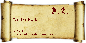 Malle Kada névjegykártya